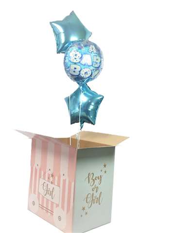 La box gender reveal boy.