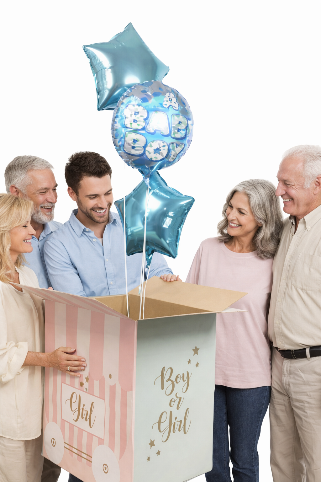 Het box gender reveal boy.