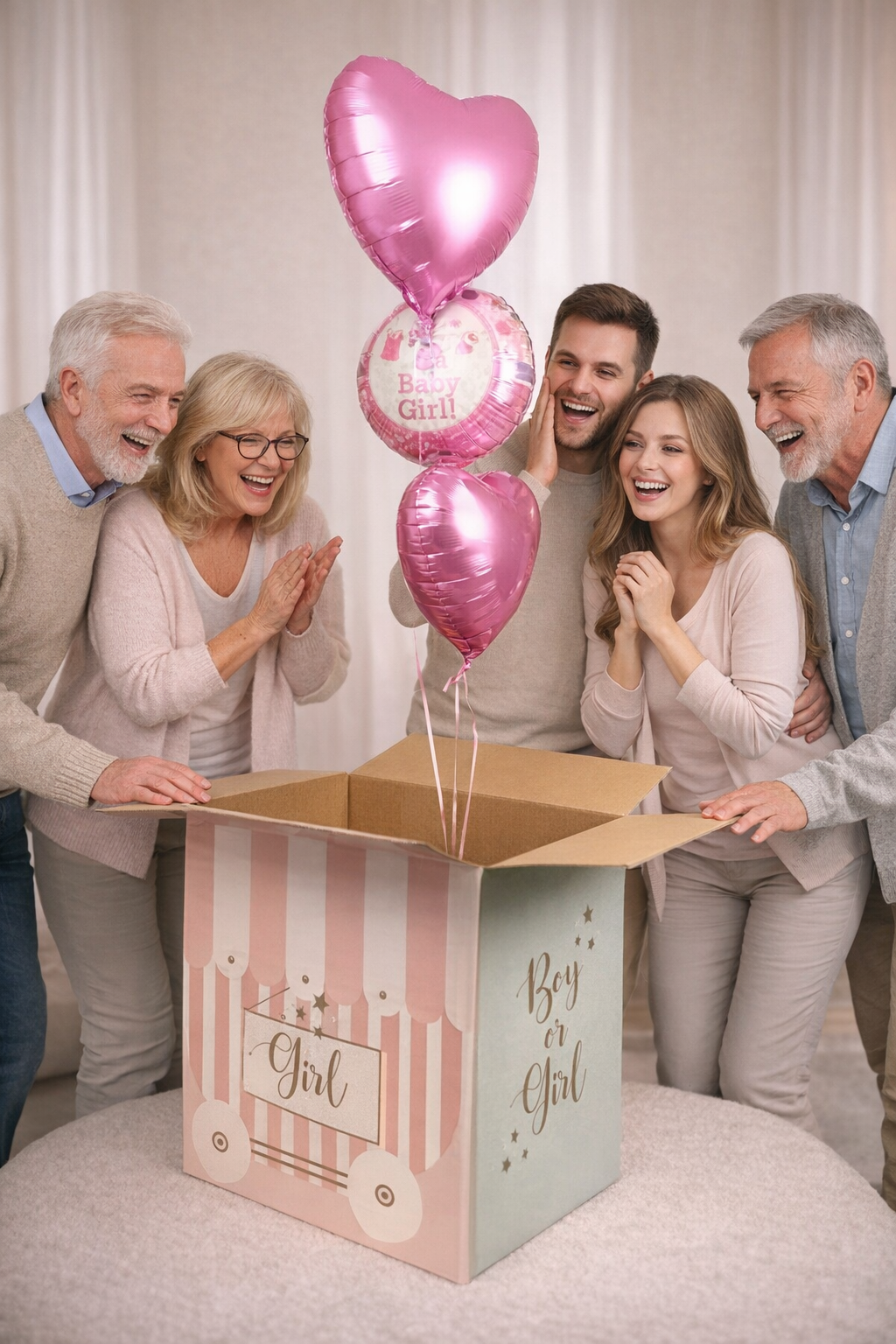 La box gender reveal fille.