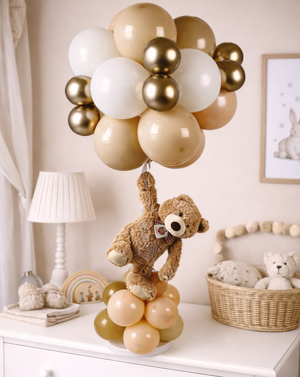 Le bouquet ourson et sa peluche.